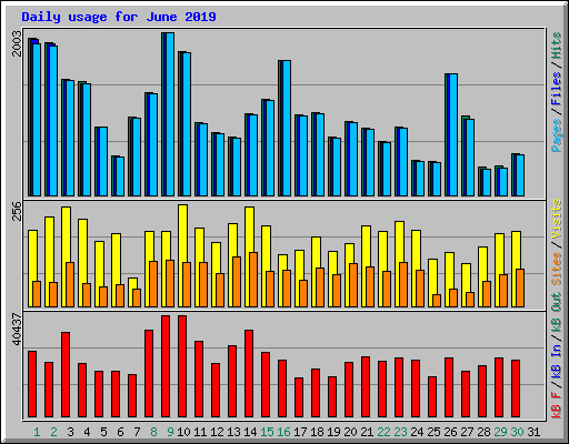 Daily usage for June 2019