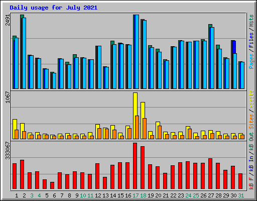 Daily usage for July 2021