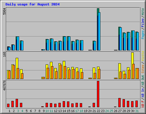 Daily usage for August 2024