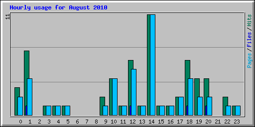 Hourly usage for August 2010