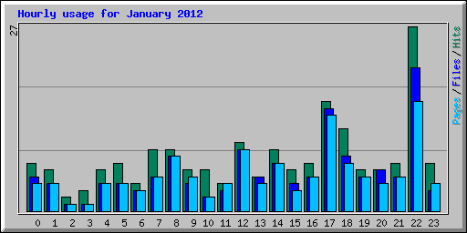 Hourly usage for January 2012