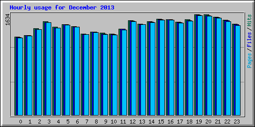 Hourly usage for December 2013