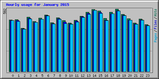 Hourly usage for January 2015