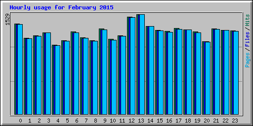 Hourly usage for February 2015