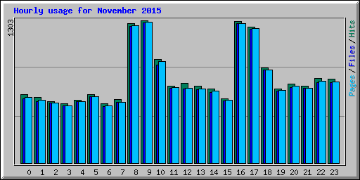 Hourly usage for November 2015