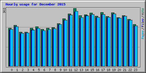 Hourly usage for December 2015