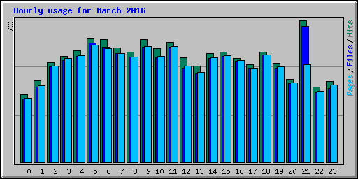 Hourly usage for March 2016