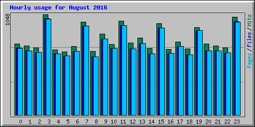 Hourly usage for August 2016