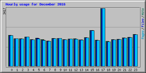 Hourly usage for December 2016