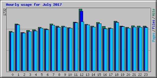 Hourly usage for July 2017