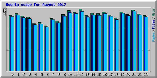 Hourly usage for August 2017
