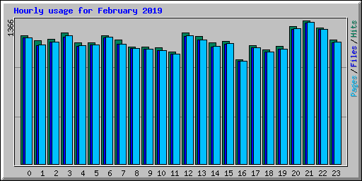 Hourly usage for February 2019