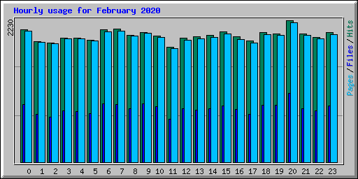 Hourly usage for February 2020