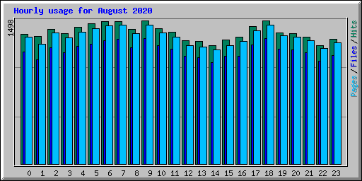 Hourly usage for August 2020