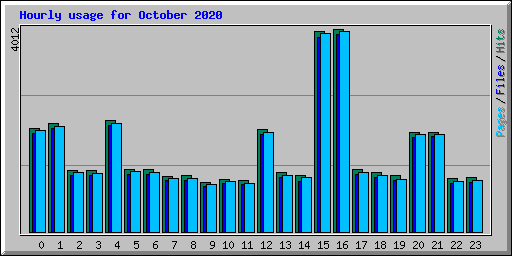 Hourly usage for October 2020