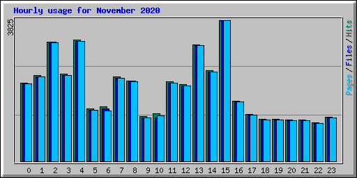 Hourly usage for November 2020