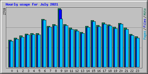 Hourly usage for July 2021