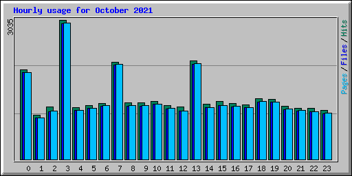 Hourly usage for October 2021