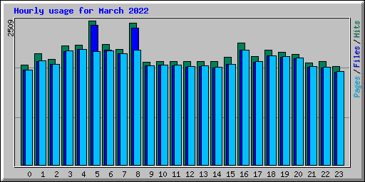 Hourly usage for March 2022
