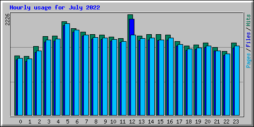 Hourly usage for July 2022
