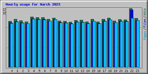 Hourly usage for March 2023