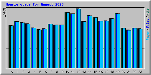 Hourly usage for August 2023