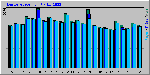 Hourly usage for April 2025